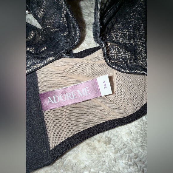Adore Me Black and Tan Lace Sexy Bra- Size 34A - Picture 6 of 8